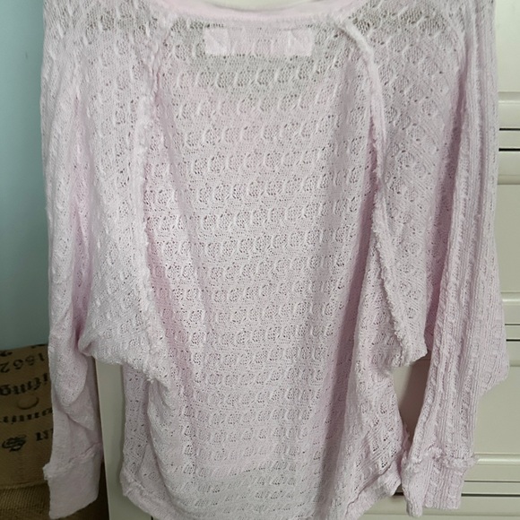 Free People Soft Pink Embroidered Knit Sweater - Picture 6 of 6